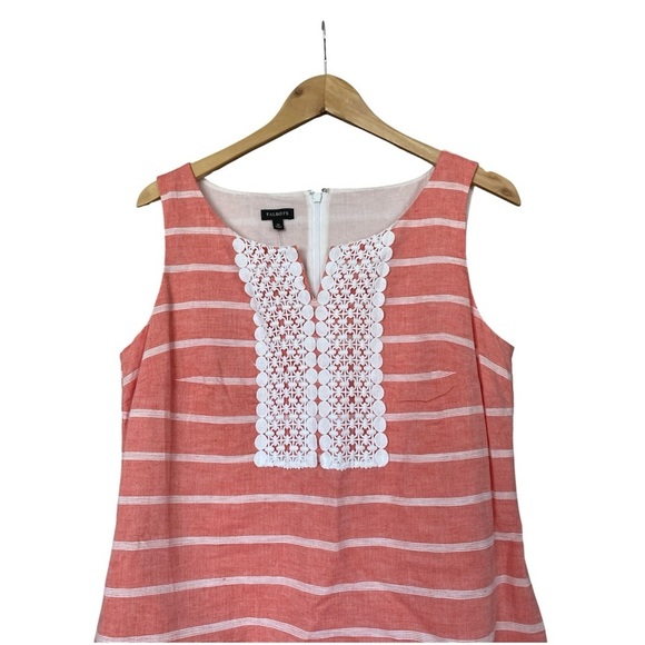NWT! Talbots Linen/Cotton Shift Dress Size 10, Coral Coastal Beachy Classic - Picture 5 of 8